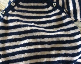 Blue and white striped sailor
