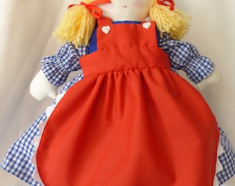 Individually handmade rag doll and clothes