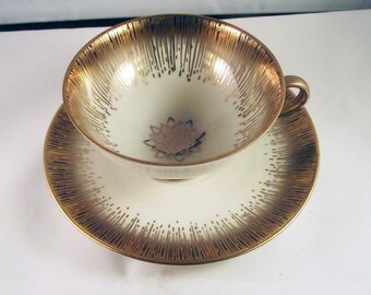 Royal Hanover fine bone china cup & saucer Germany gold