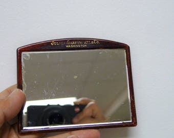 Colbert for Julius Garfinckel & Co. 60s 70s carry on small plastic pocket mirror