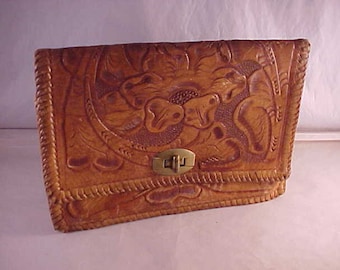 Tooled Leather Purse No Strap