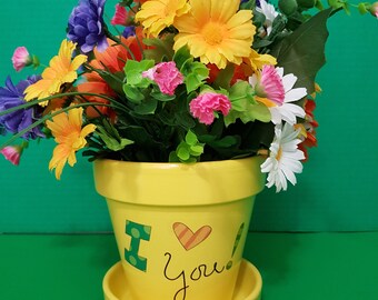 Decorative Mother's Day pot, Terracotta Planter