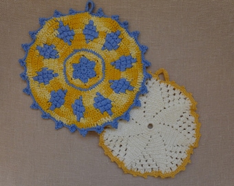 Pair of Vintage Crocheted Potholders