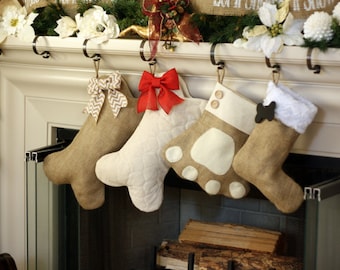 Pet Stockings - Burlap Christmas Stockings for Dogs and Cats