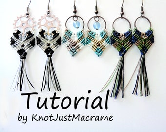 Gypsy Earrings Tutorial DIY Pattern Instructions Micro Macrame