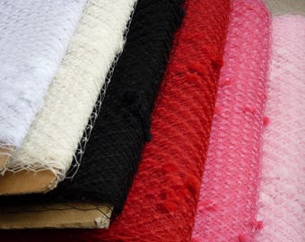 Weekly Promos -- Any color of 2 Yards 9 inches wide with Chenille Dots Russian/French Veiling
