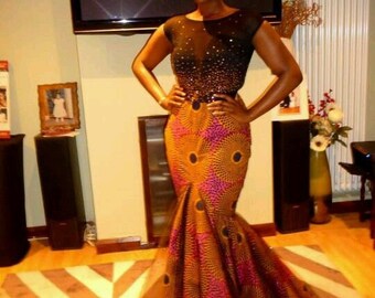 African Skirt, Ankara Mermaid Skirt, Maxi Skirt for Women
