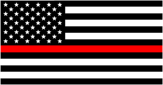 Thin Red Line Decal American Flag Fire Department Red