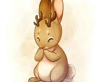 Jackalope, Signed Giclée, Fine Art Print, Wall Art