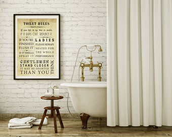 Toilet sign, bathroom sign, funny toilet sign, loo sign, typography print, toilet print, funny print, toilet humour, bathroom art, wall art