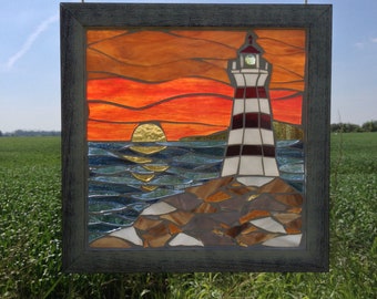 Stained glass PATTERN Cape Hatteras Lighthouse for stained