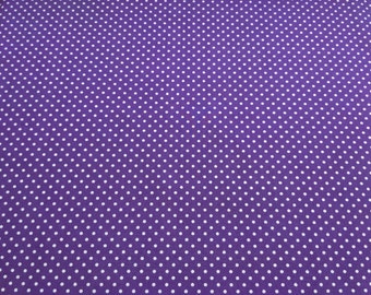 Cotton Poplin Fabric - Rose and Hubble - Purple 3mm Spot - Sewing Craft Material Bags Dressmaking Quilting