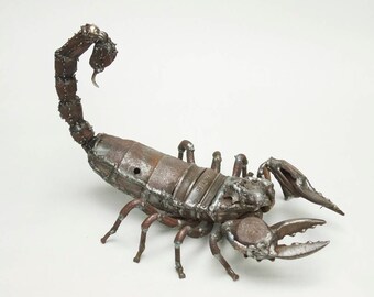 Metal Sculpture of a Scorpion, Welded Scrap Metal, Arachnid Sculpture, Repurposed, Reclaimed, Recycled, Metal Art