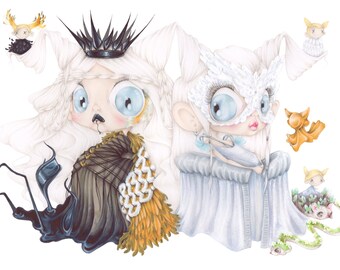 Snow white pop surrealism evil queen art print