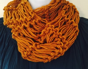 Knit Infinity scarf, cowl, scarflette, neckwarmer, Ready to Ship