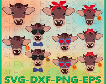 70% OFF, Calf Svg Files, Calf with Bandana svg, Calf face svg, Dxf, Ai, Eps, Png, Farm svg, Animal svg, Instant Download, Silhouette Studio
