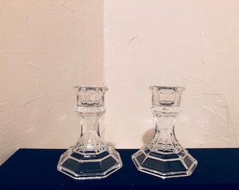 2 Glass candle holders!