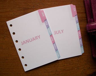 POCKET Size MONTHLY DIVIDERS #679 - Fits Filofax