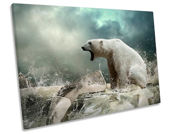 Polar Bear Arctic Picture CANVAS WALL ART Print