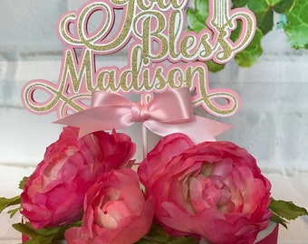 Custom cake topper, God Bless cake topper, Baptism cake topper , First communion party, Christening cake topper, Girl or Boy cake topper
