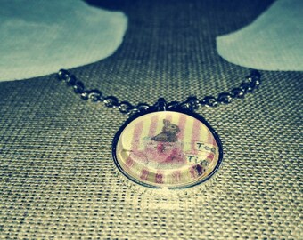 Silver Drink tea, British, rabbit pendant silver pendant jewelry British, rabbit, Alice, English tea jewelry jewellery pendant