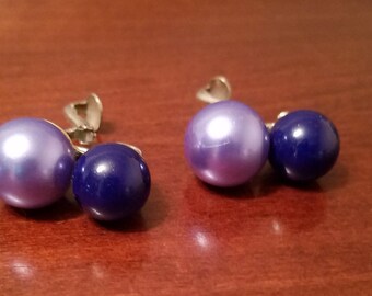 Vintage Blue Clip On Earrings