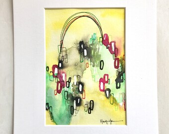 5x7 Watercolor painting matted to an 8 x 10