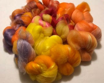 FCA Fiber - Georgia Peach - Polwarth, Faux Cashmere, Milk Fiber, Rose Fiber, Flax, Silk, Angelina, Firestar