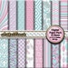 Digital Paper, Aqua Pink Digital Paper Pack, Digital Scrapbook Paper Pack, Printable Digital Paper, Party Scrapbook Paper - INSTANT DOWNLOAD
