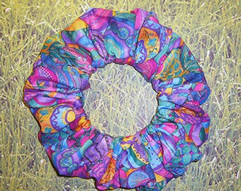 Easter Eggs Hair Scrunchie, Holiday Themed Hair Tie, Fabric Ponytail Holder