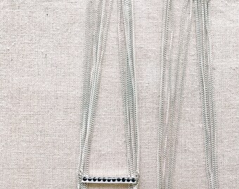 Birthstone Bar Necklace Sterling Silver