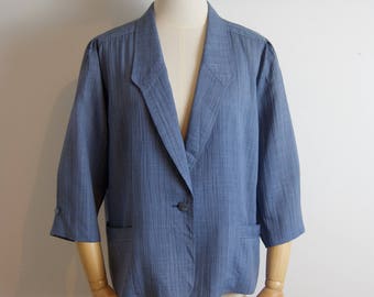 Blue Blazer / Vintage Blazer 3/4 Sleeves / S / M / L