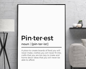 Pinterest Definition Print | Christmas Gift | Printable Gift | Printable Definition | Wall Decor | Wall Art | Instant Art | Digital Prints |