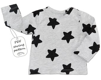 Baby t-shirt pattern PDF, baby sewing patterns