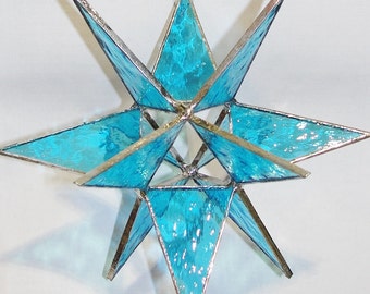 LARGE 7 inch Stained Glass Moravian STAR Handmade and Beautiful !!