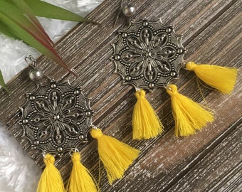 Aurora dangle tassel earrings