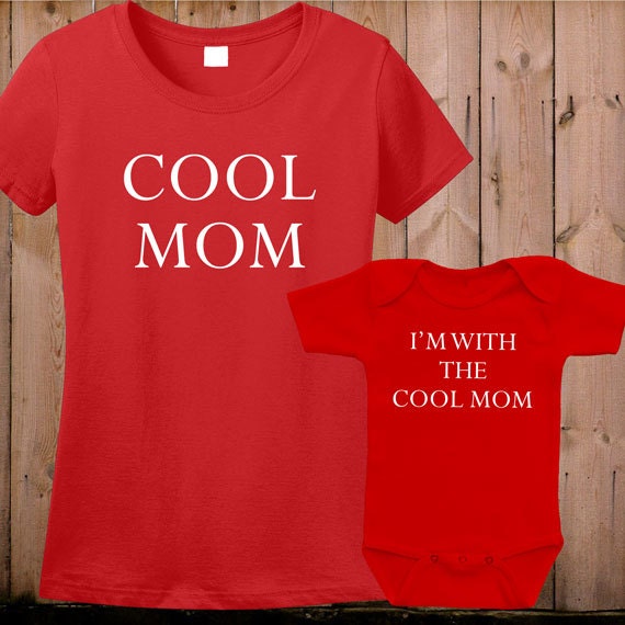 Matching Mother son shirts I'm with the Cool Mom shirt son