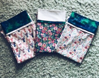 Three Floral Pillowcases, Standard Size