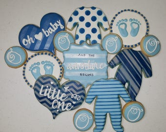 1 Dozen Baby Shower Cookies + 6 Minis