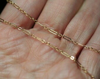 14K Gold Filled Long Short Chain / Bulk, Feet / By The Foot / Metal, Findings, DIY Jewelry, Necklace, Small Lot Components