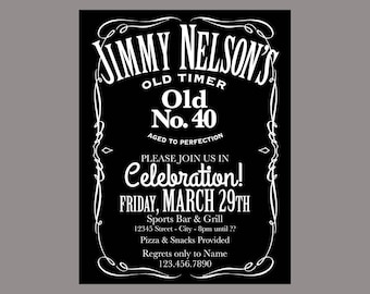 Jack Daniels 40th Birthday Invitation