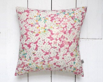 SALE! Dusky Pink Vintage Kimono Silk Fabric Cushion Pillow ('Cherry Blossom', 36cm x36cm)