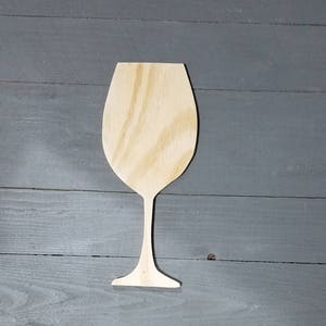 Wood wine glass cut out/paint your own sign/blank canvas/wood sign shapes/wide decor/craft supplies/paint supplies/custom sign shapes/wine