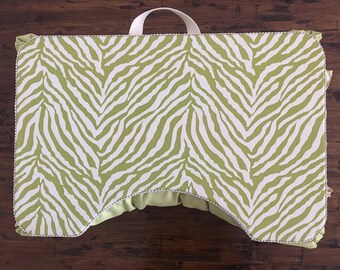 Lovely Lime Zebra Large Lap Desk with Right Side Pocket