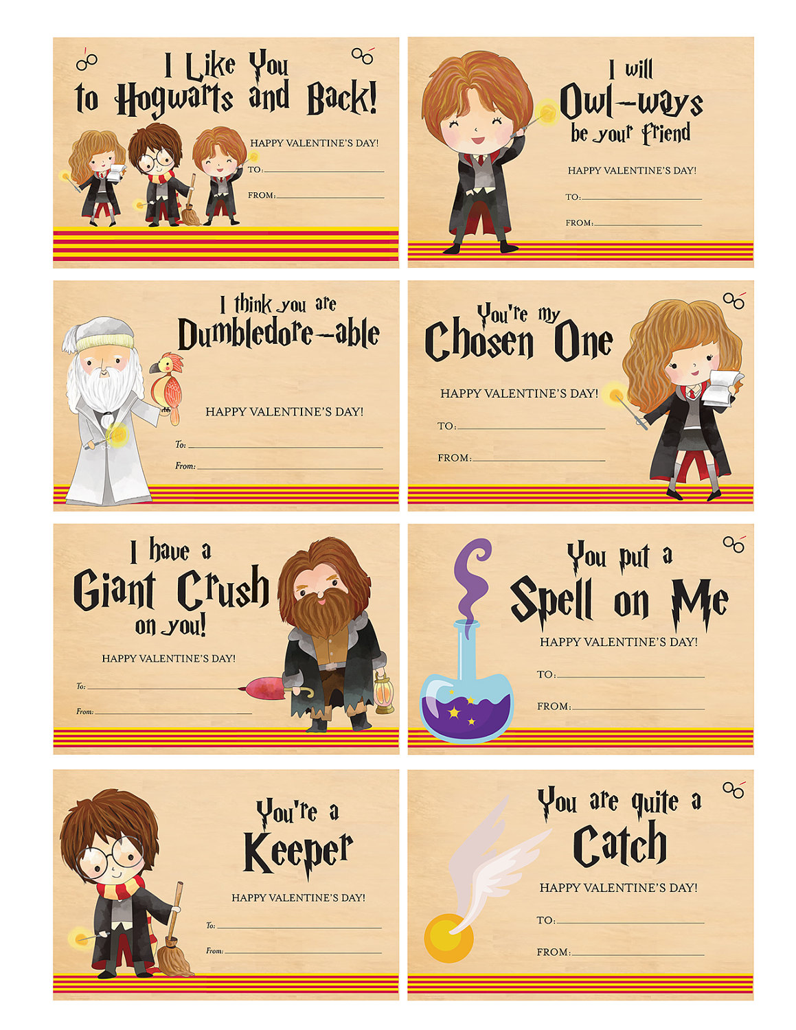 Harry Potter Valentines Cards Printable Printable World Holiday