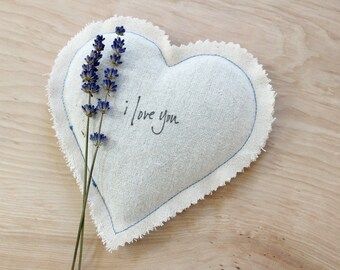 Heart Lavender Sachet Something Blue Wedding Gift for Bride, I Love You Cotton Anniversary Gift for Wife