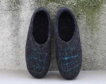 Handmade Wool Felt Slippers DAILY GRAIL By VidaFelt - Size 41 - Free Shipping!