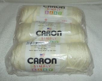 Caron Simply Soft Yarn, L'il Ivory Lace Yarn, Cream Colored Yarn, Caron Baby Yarn, Caron Simply Soft Yarn, Caron Simply Soft Baby Yarn