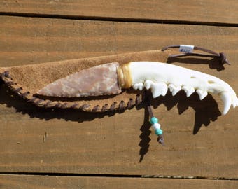 Native american style Coyote jawbone Knife #171