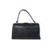 50s Black Crocodile Bag, Crocodile Purse, 1950s Filenes Made In France Black Leather Handbag, Vintage French Crocodile Hand Bag